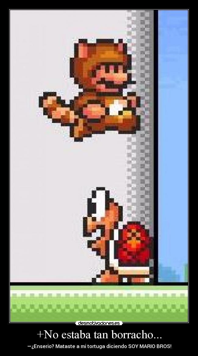 +No estaba tan borracho... - —¿Enserio? Mataste a mi tortuga diciendo SOY MARIO BROS!
