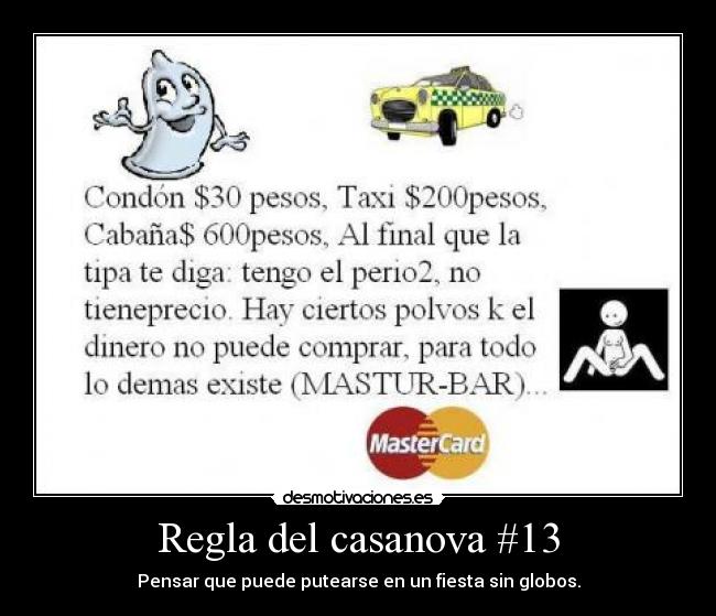 Regla del casanova #13 - 