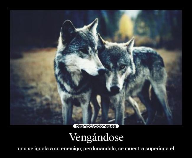 Vengándose - uno se iguala a su enemigo; perdonándolo, se muestra superior a él.