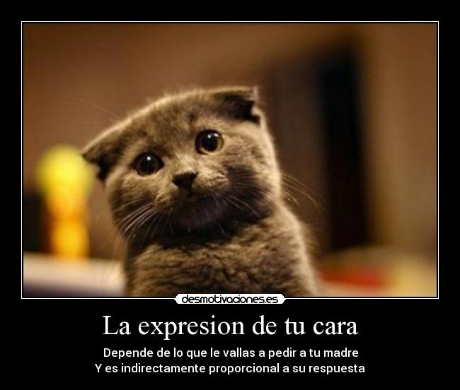 La expresion de tu cara - Depende de lo que le vallas a pedir a tu madre
Y es indirectamente proporcional a su respuesta