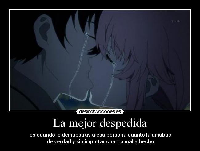 carteles mirai nikki yuno gasai yukiteru amano echos reales amor parejas despedidas tristes desmotivaciones