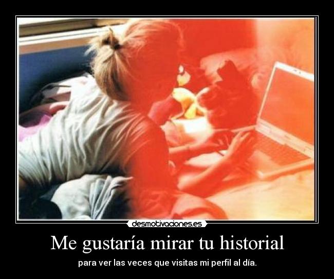 Me gustaría mirar tu historial - para ver las veces que visitas mi perfil al día.