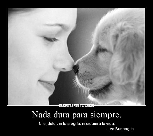 Nada dura para siempre. -