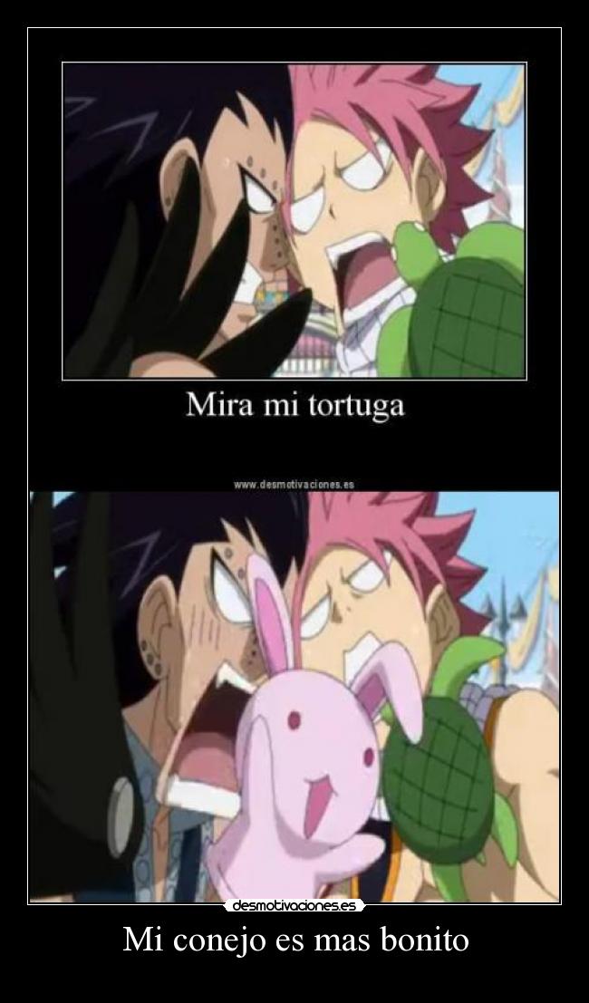 carteles anime fairy tail conejo gazeel desmotivaciones