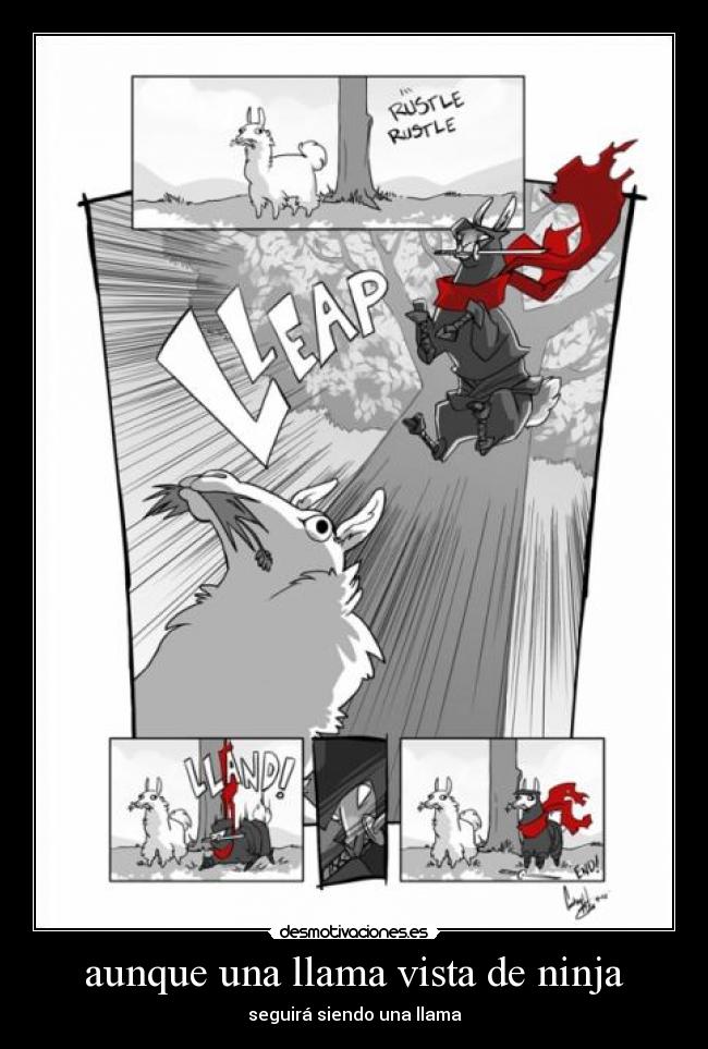 aunque una llama vista de ninja -