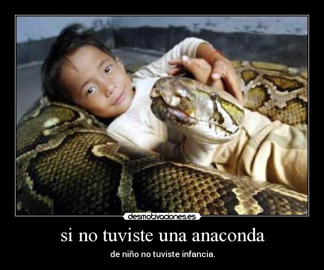 si no tuviste una anaconda - de niño no tuviste infancia.