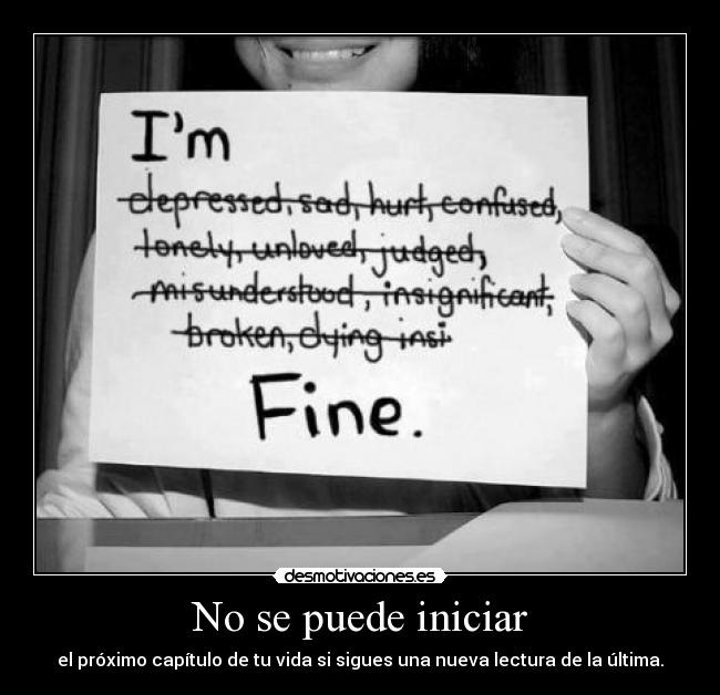 No se puede iniciar - el próximo capítulo de tu vida si sigues una nueva lectura de la última.