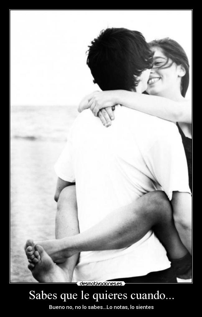 Sabes que le quieres cuando... - Bueno no, no lo sabes...Lo notas, lo sientes