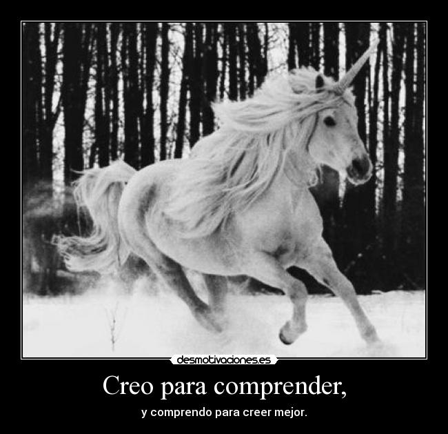 Creo para comprender, - 