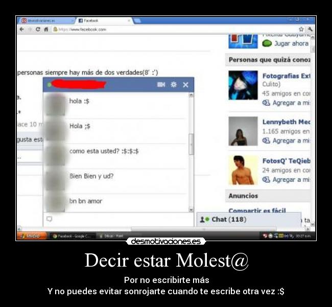 Decir estar Molest@ -