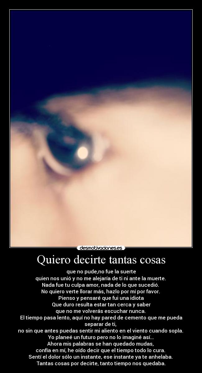 Quiero decirte tantas cosas -