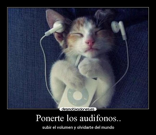 Ponerte los audifonos.. - subir el volumen y olvidarte del mundo