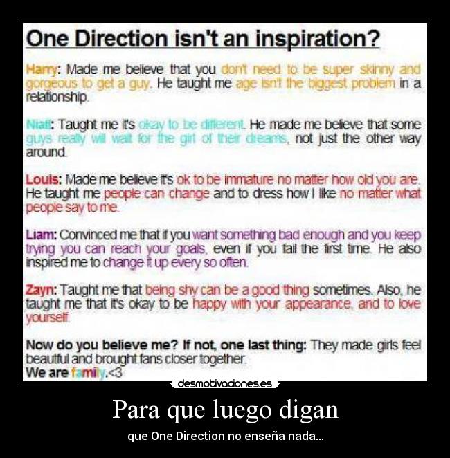 Para que luego digan - que One Direction no enseña nada...