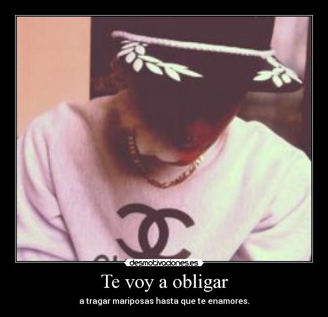 Te voy a obligar - a tragar mariposas hasta que te enamores.
