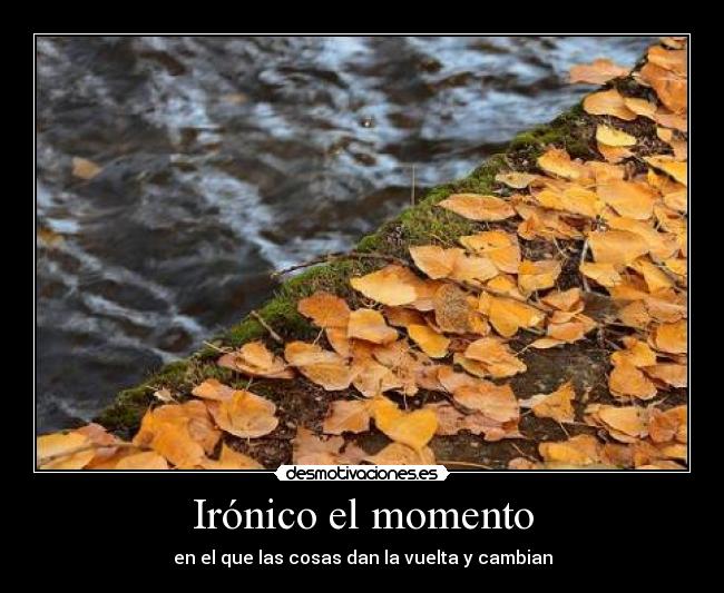 Irónico el momento -