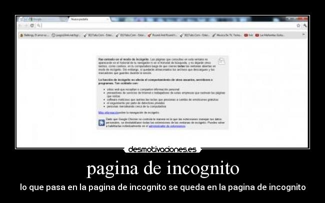 pagina de incognito -