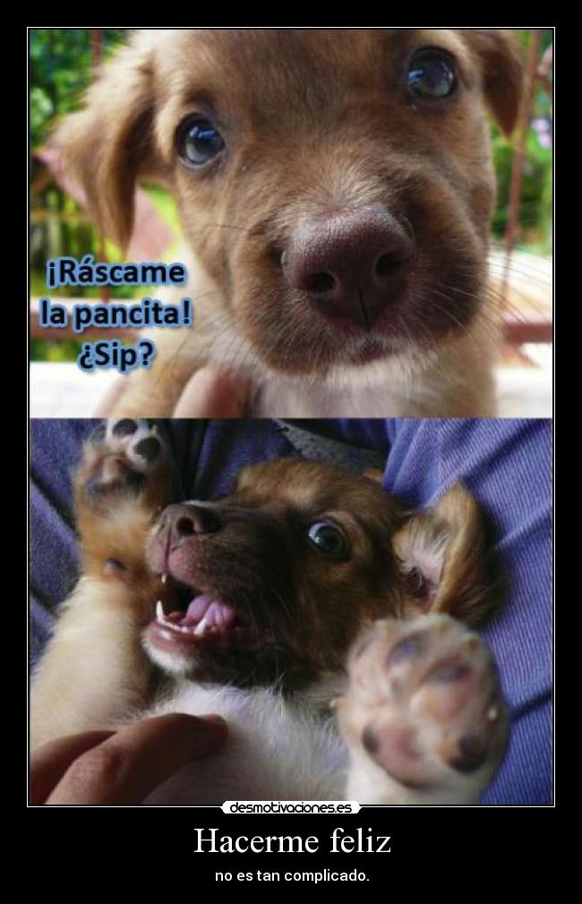 Hacerme feliz - no es tan complicado.