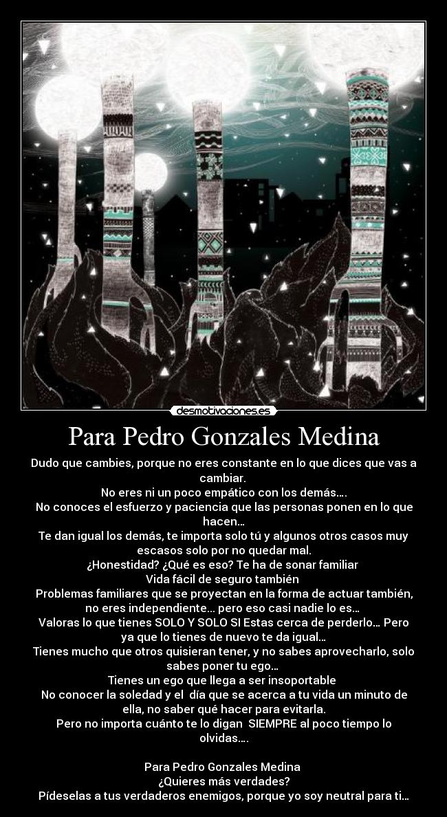 Para Pedro Gonzales Medina -