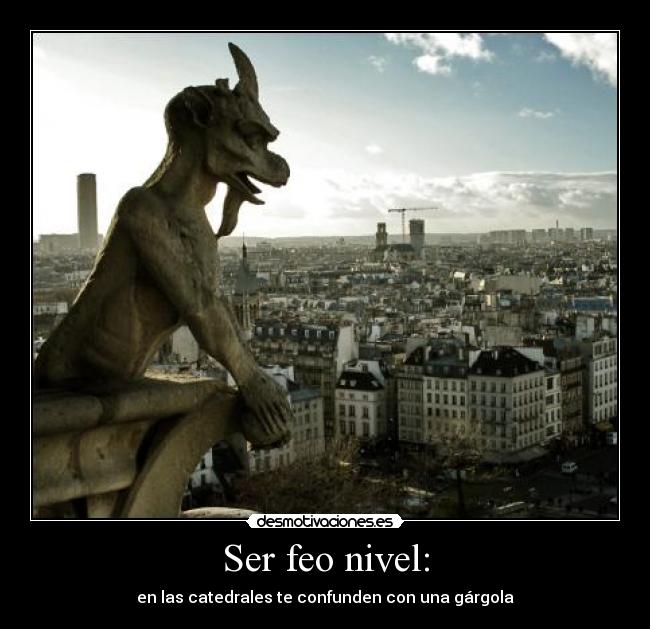 Ser feo nivel: - en las catedrales te confunden con una gárgola