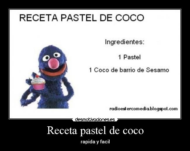 Receta pastel de coco -