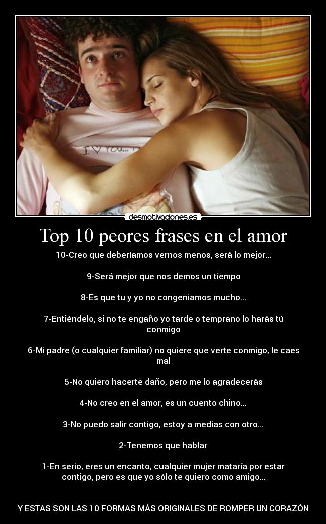 Top 10 peores frases en el amor - 