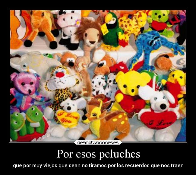 Por esos peluches - que por muy viejos que sean no tiramos por los recuerdos que nos traen