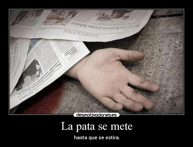 La pata se mete - hasta que se estira.