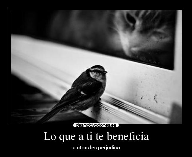 Lo que a ti te beneficia - a otros les perjudica