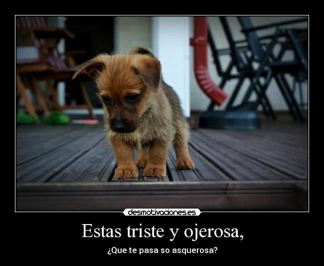 Estas triste y ojerosa, -