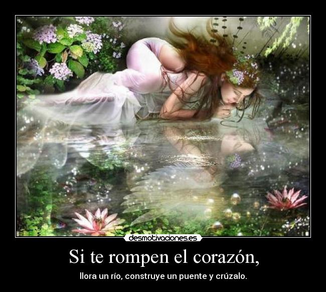 Si te rompen el corazón, - llora un río, construye un puente y crúzalo.