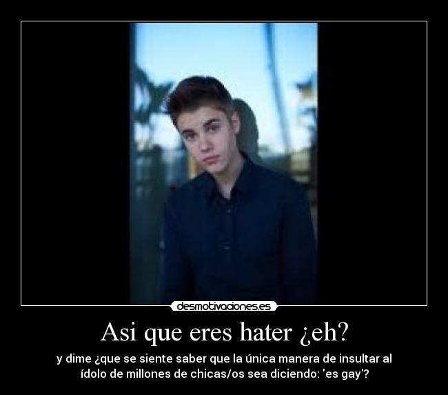 Asi que eres hater ¿eh? -