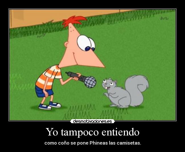 Yo tampoco entiendo - como coño se pone Phineas las camisetas.