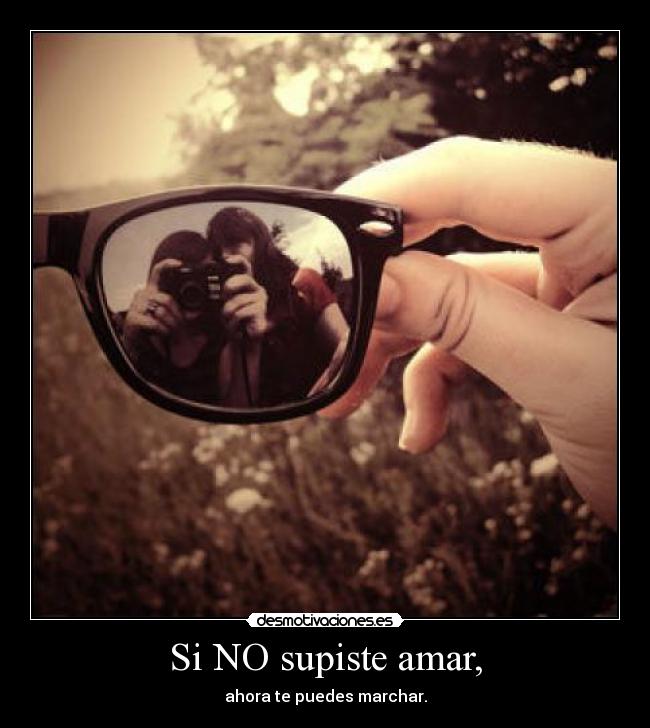 Si NO supiste amar, -