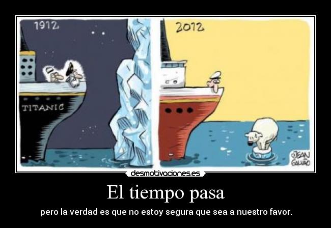 El tiempo pasa - pero la verdad es que no estoy segura que sea a nuestro favor.
