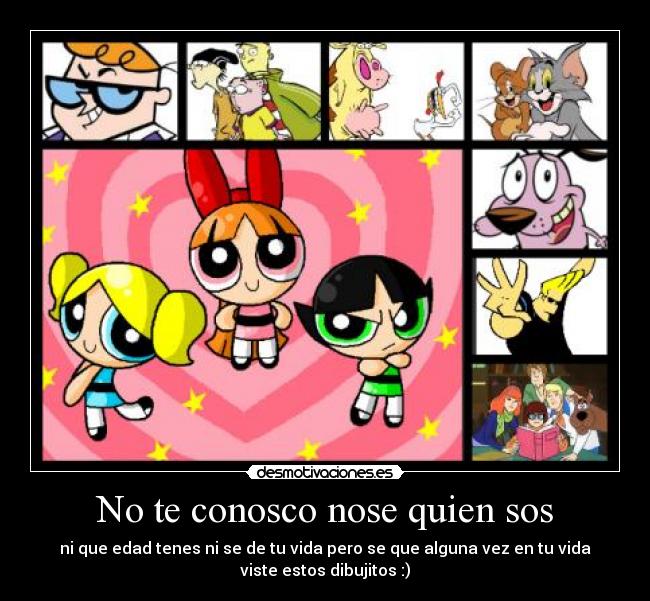 No te conosco nose quien sos - ni que edad tenes ni se de tu vida pero se que alguna vez en tu vida
viste estos dibujitos :)