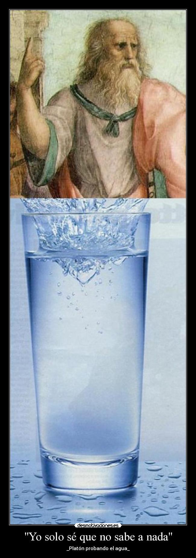 Yo solo sé que no sabe a nada - _Platón probando el agua_