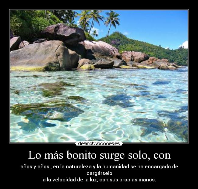 Lo más bonito surge solo, con -