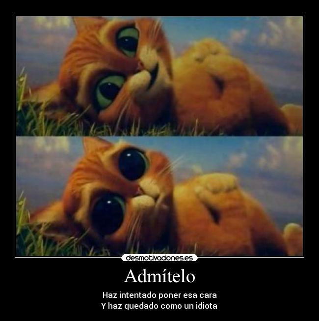 Admítelo - Haz intentado poner esa cara
Y haz quedado como un idiota