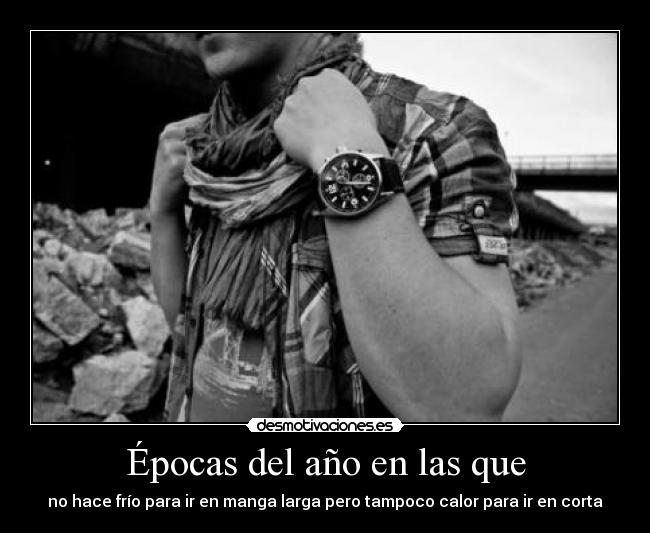 Épocas del año en las que - no hace frío para ir en manga larga pero tampoco calor para ir en corta
