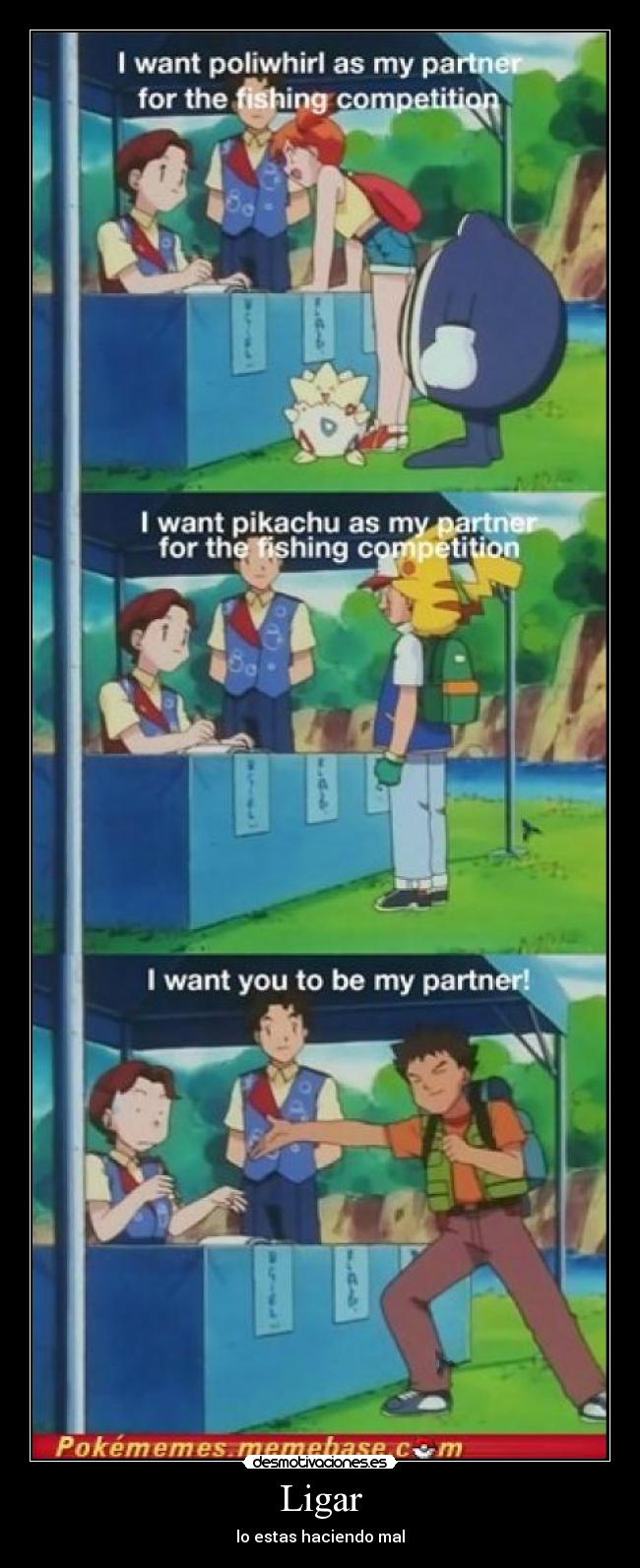 carteles pokemon brock ligar companera desmotivaciones