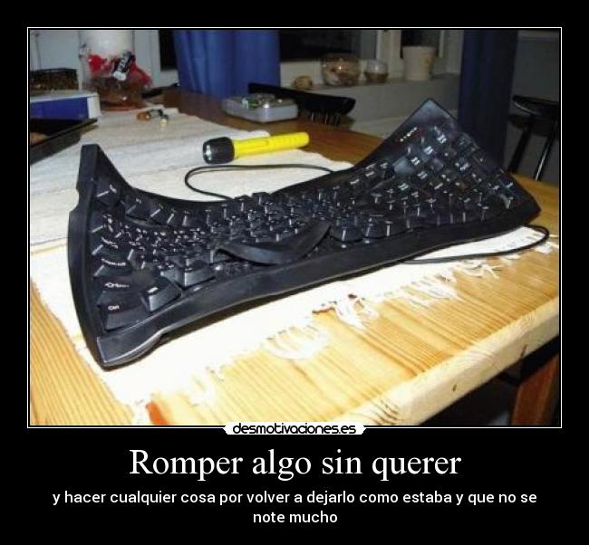 Romper algo sin querer -