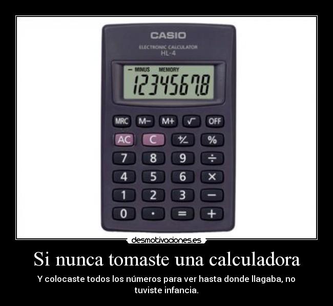 carteles calculadora infancia numeros desmotivaciones