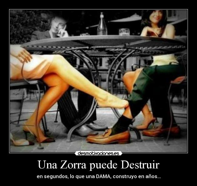 Una Zorra puede Destruir - en segundos, lo que una DAMA, construyo en años...