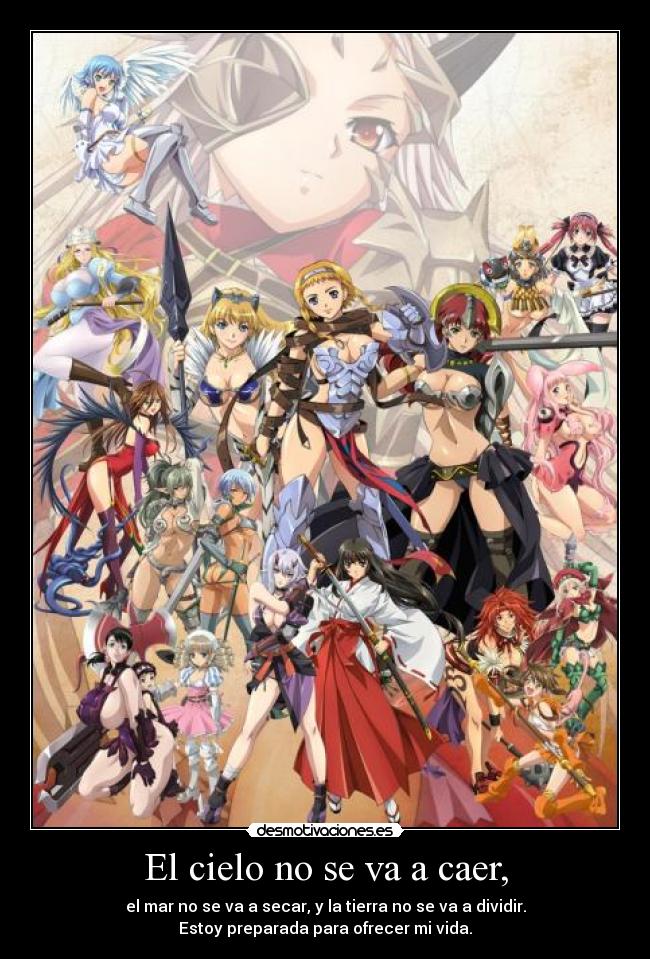 El cielo no se va a caer, - el mar no se va a secar, y la tierra no se va a dividir.
Estoy preparada para ofrecer mi vida.
