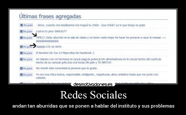 Redes Sociales - andan tan aburridas que se ponen a hablar del instituto y sus problemas
