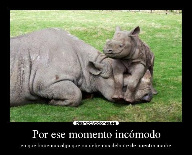 Por ese momento incómodo - en qué hacemos algo qué no debemos delante de nuestra madre.