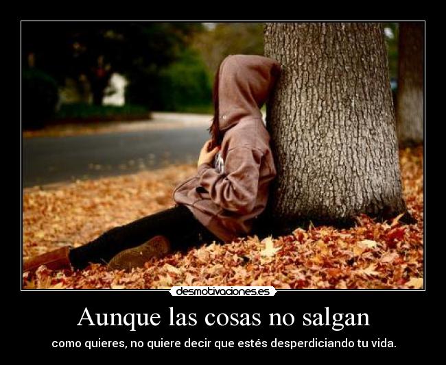 Aunque las cosas no salgan -