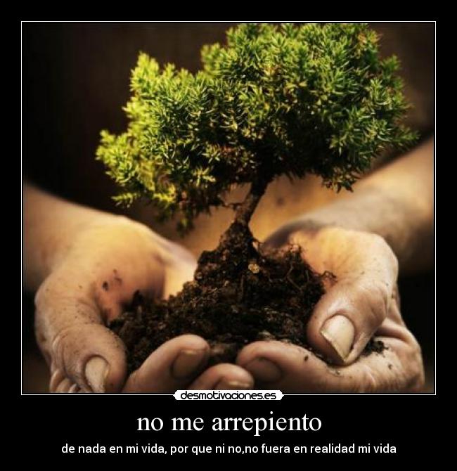 no me arrepiento - de nada en mi vida, por que ni no,no fuera en realidad mi vida