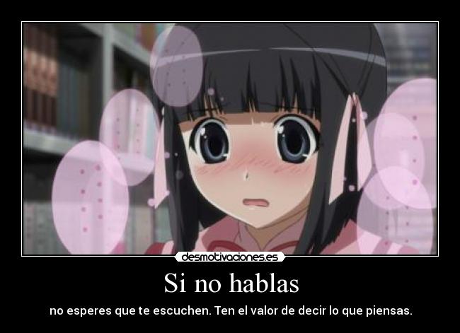 carteles anime kami nomi shiru sekai shiori tener valor desmotivaciones