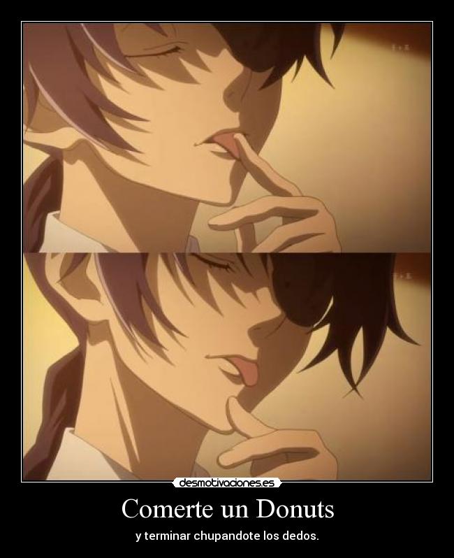 carteles novena encanta gustaria ser dedo anime mirai nikki harukaze donuts desmotivaciones